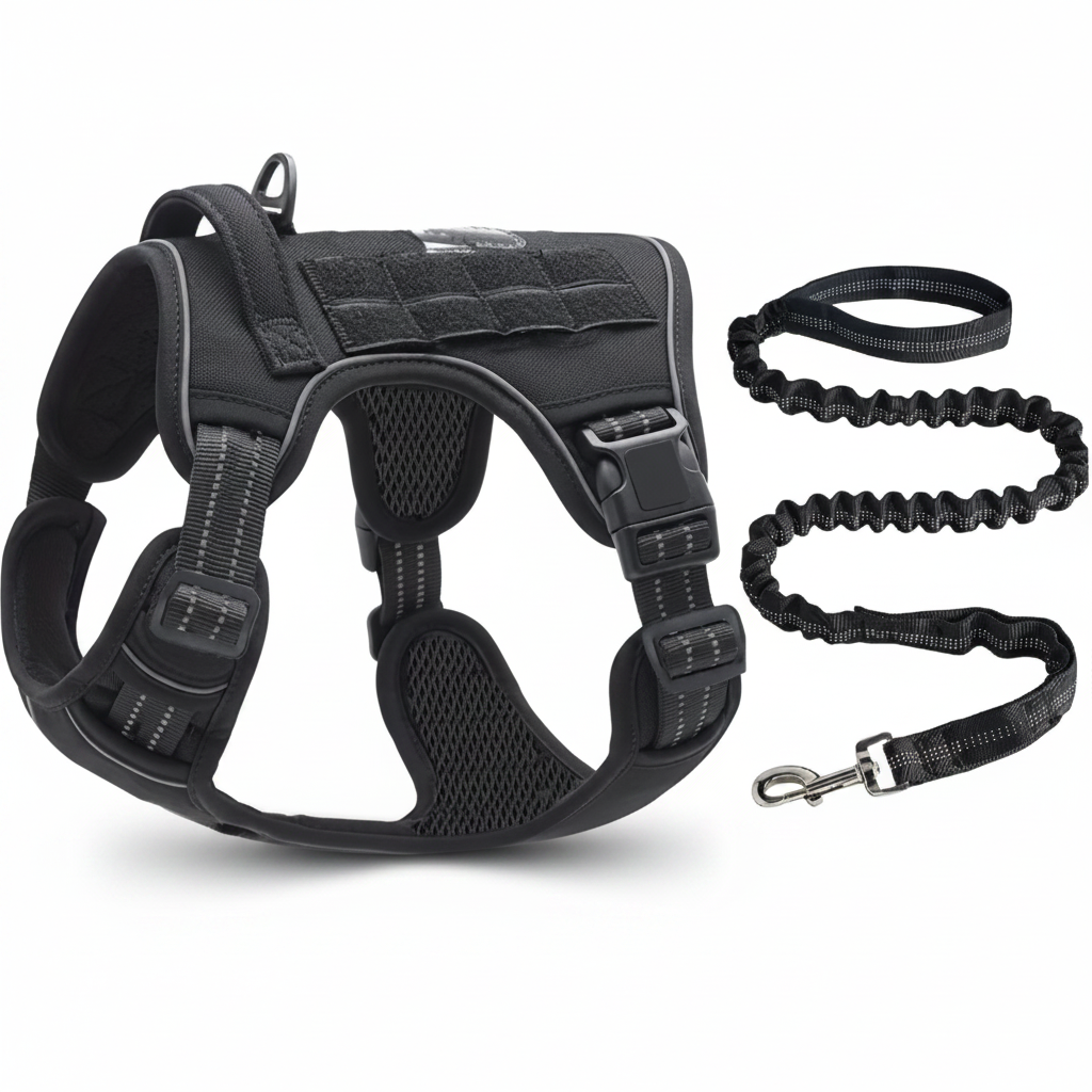 Whisk & Wag™ No-Pull Dog Harness & Bungee Leash