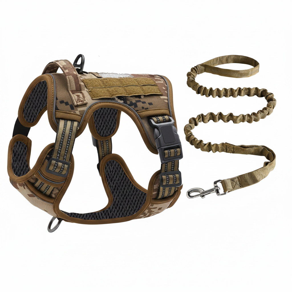 Whisk & Wag™ No-Pull Dog Harness & Bungee Leash